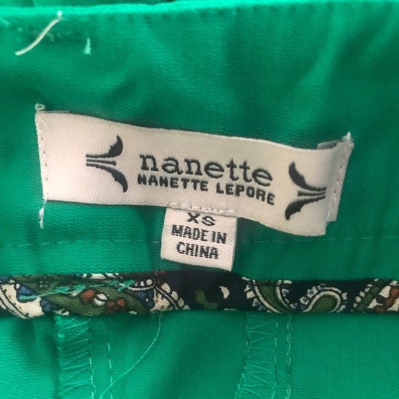 Nanette Nanette Lepore  Flat-Front Rayon Blend Shorts Green Lantern XS - Picture 4 of 4